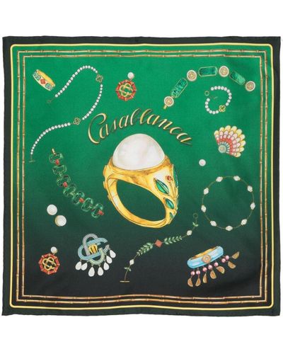 Casablancabrand La Boite A Bijoux silk scarf - Vert