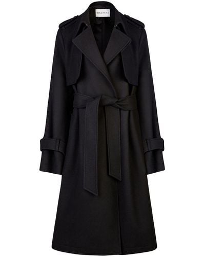 Nina Ricci Belted Wool-blend Trench Coat - Black
