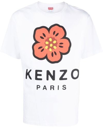 KENZO ホワイト Paris Boke Flower Tシャツ