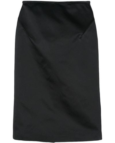 Del Core Silk Pencil Skirt - Black