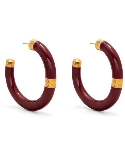 Aurelie Bidermann Half Hoop Earrings - Red