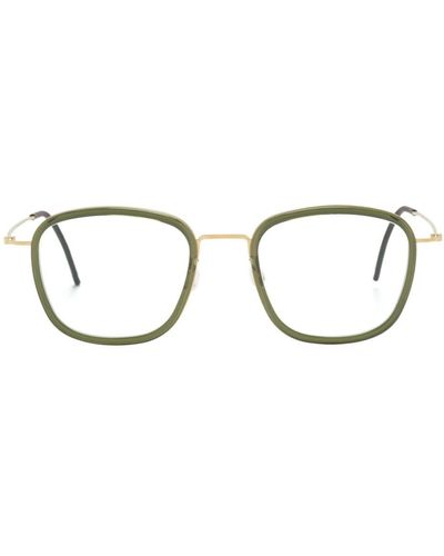 Lindberg スクエア眼鏡フレーム - メタリック
