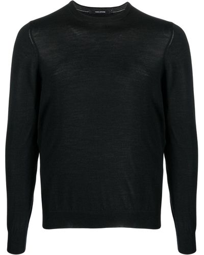 Tagliatore Long-sleeve Fine-knit Sweater - Black