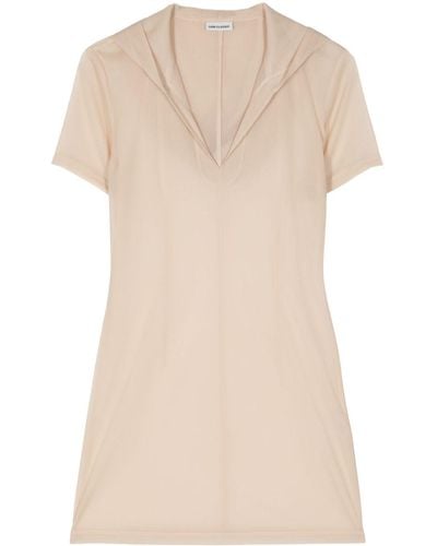 Low Classic Sheer Hooded Top - Natural