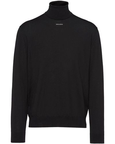 Prada Logo Rollneck Sweater - Black