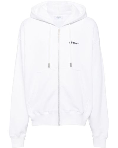Off-White c/o Virgil Abloh Arrows-embroidered Cotton Hoodie - White