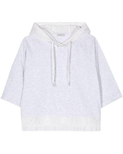 Peserico Panelled Short-sleeve Hoodie - White