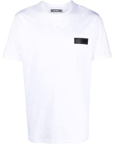 Moschino T-shirt en coton à logo appliqué - Blanc