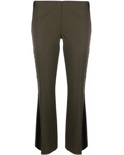 P.A.R.O.S.H. Flared Wool Trousers - Green