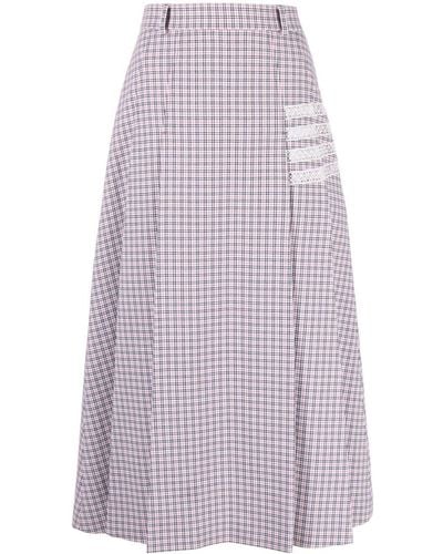 Thom Browne High-waisted Pleated Skirt - Purple