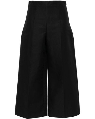 Marni Cropped Cotton Trousers - Black