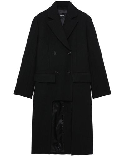 we11done Double-breasted Asymmetric Coat - Black