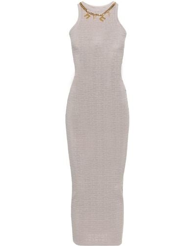 Elisabetta Franchi Chain-link Sleeveless Maxi Dress - White
