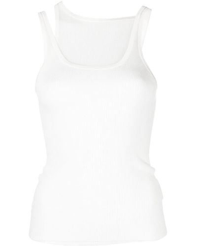 St. Agni Top sin mangas con diseño a capas - Blanco