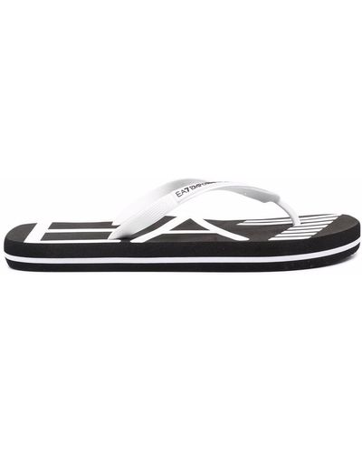 EA7 Logo-print Flat Flip Flops - Black