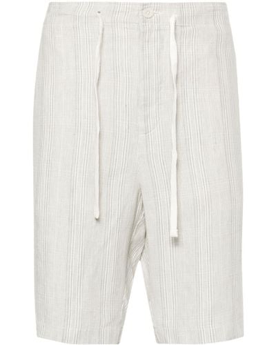 Vince Striped Hemp Shorts - White