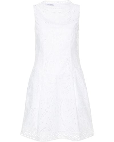 Alberta Ferretti Kleid mit Lochstickerei - Weiß
