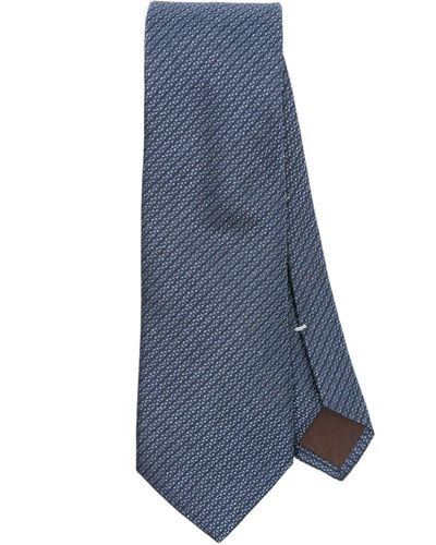 Canali Pattern-jacquard Silk Tie - Blue