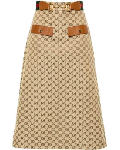 Gucci GGキャンバス スカート - ナチュラル