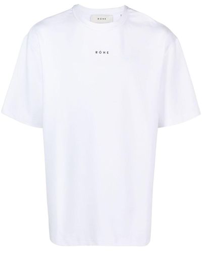 Rohe T-shirt en coton mélangé à logo imprimé - Blanc