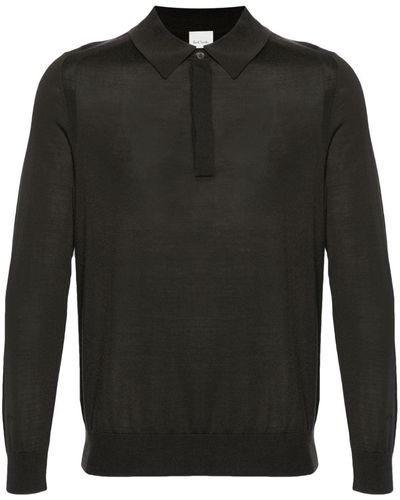 Paul Smith Fine-knit Merino Polo Shirt - Black