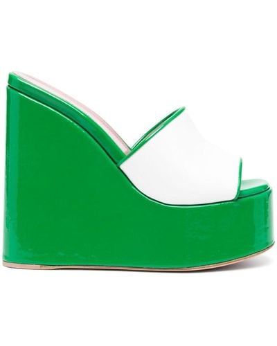Sandalen met sleehak voor dames in het Groen Lyst NL