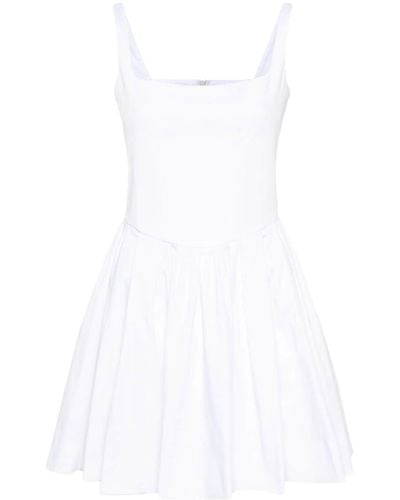 Maje Pleated Sleeveless Mini Dress - White