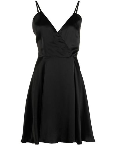 John Richmond Vestido cruzado con cuello en V - Negro