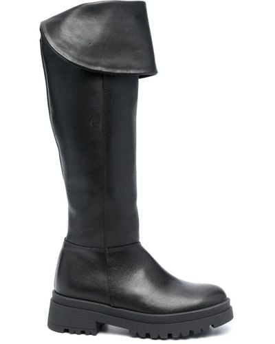 P.A.R.O.S.H. Folded Leather Boots - Black