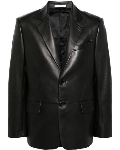 Helmut Lang Single-breasted Leather Blazer - Black