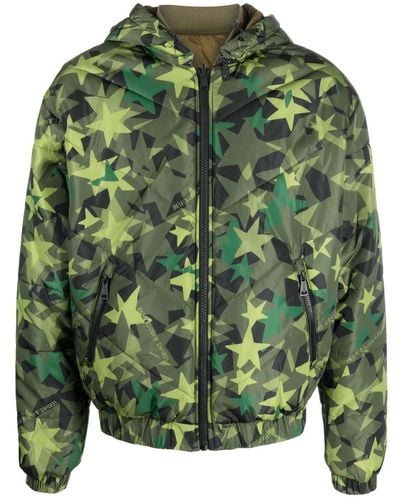 Versace Reversible Padded Hooded Jacket - Green