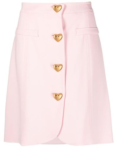 Moschino Minifalda con botones de corazón - Rosa