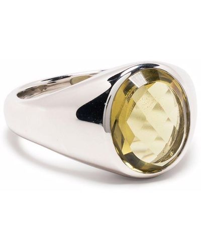 Tom Wood Lizzie Olive Quartz Ring - Metallic