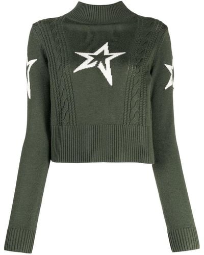 Perfect Moment Cable-knit Merino Sweater - Green