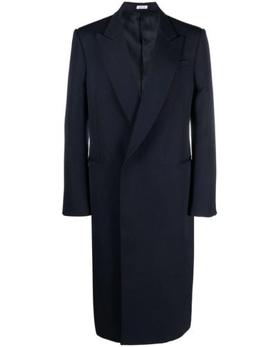Alexander McQueen Manteau à simple boutonnage - Bleu
