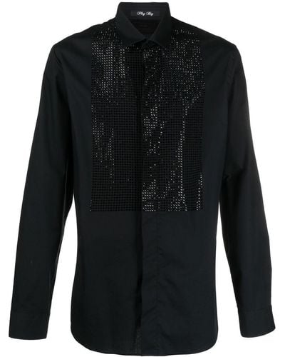 Philipp Plein Camisa Sartorial con apliques - Negro