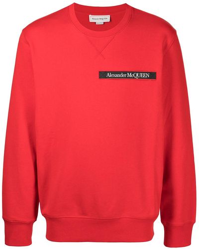 Alexander McQueen Sweatshirt mit Logo-Print - Rot