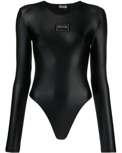 Versace Jeans Couture Body con parche del logo - Negro