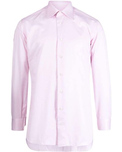 Brioni Regular-fit Cotton Shirt - Pink