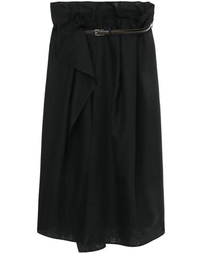 Magliano Belted Wool-blend Skirt - Black