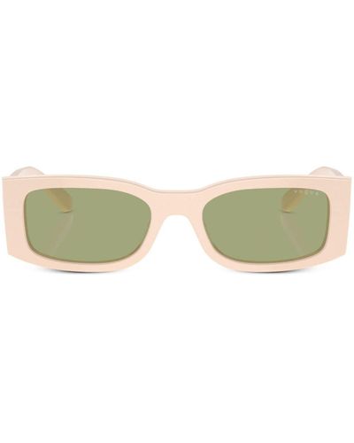 Vogue Eyewear Logo-print Rectangle-frame Sunglasses - Natural