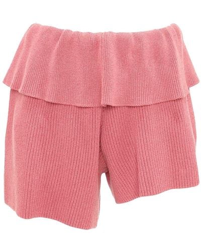 JW Anderson Asymmetric Knitted Shorts - Pink