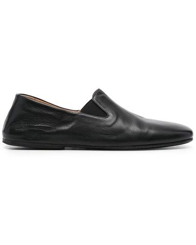Marsèll Square-toe Leather Loafers - Black