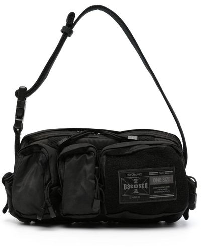 032c Logo-appliqué Multiple-pocket Shoulder Bag - Black