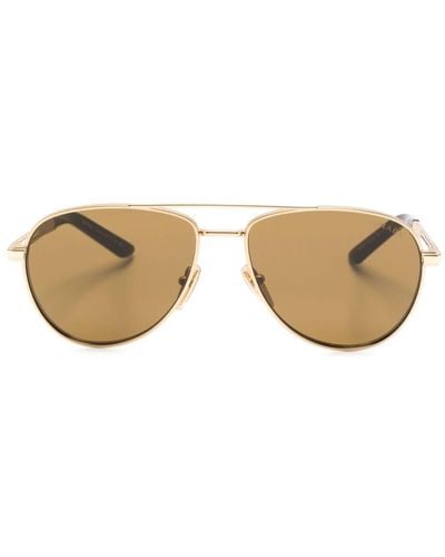 Prada Logo-print Pilot Sunglasses - Natural