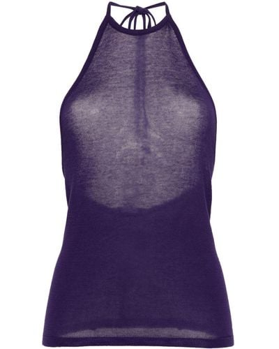 Lemaire Open-back Knitted Halterneck Top - Purple