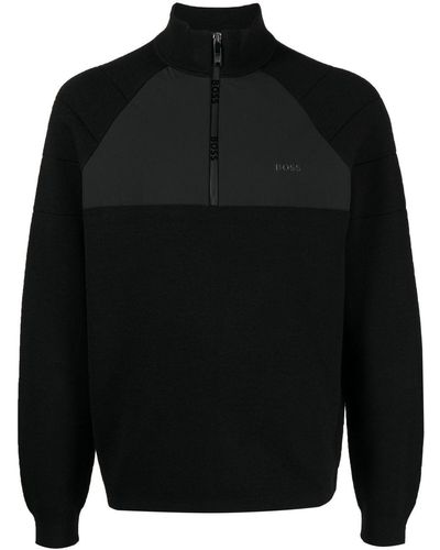 BOSS Pullover mit Reißverschluss - Schwarz