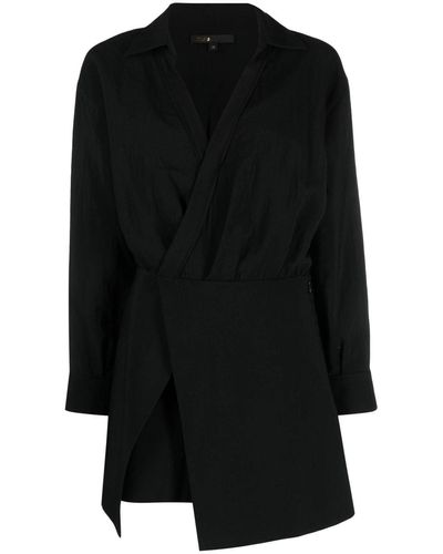 Maje Long-sleeved Asymmetric Playsuit - Black
