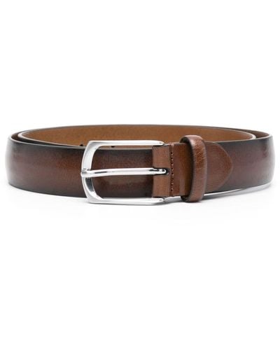 Canali Smooth-grain Leather Belt - Brown