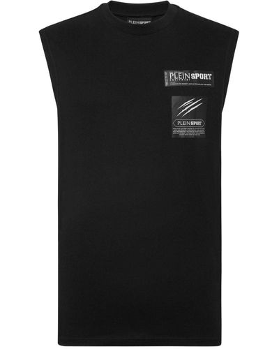 Philipp Plein Logo-print Cotton Tank Top - Black